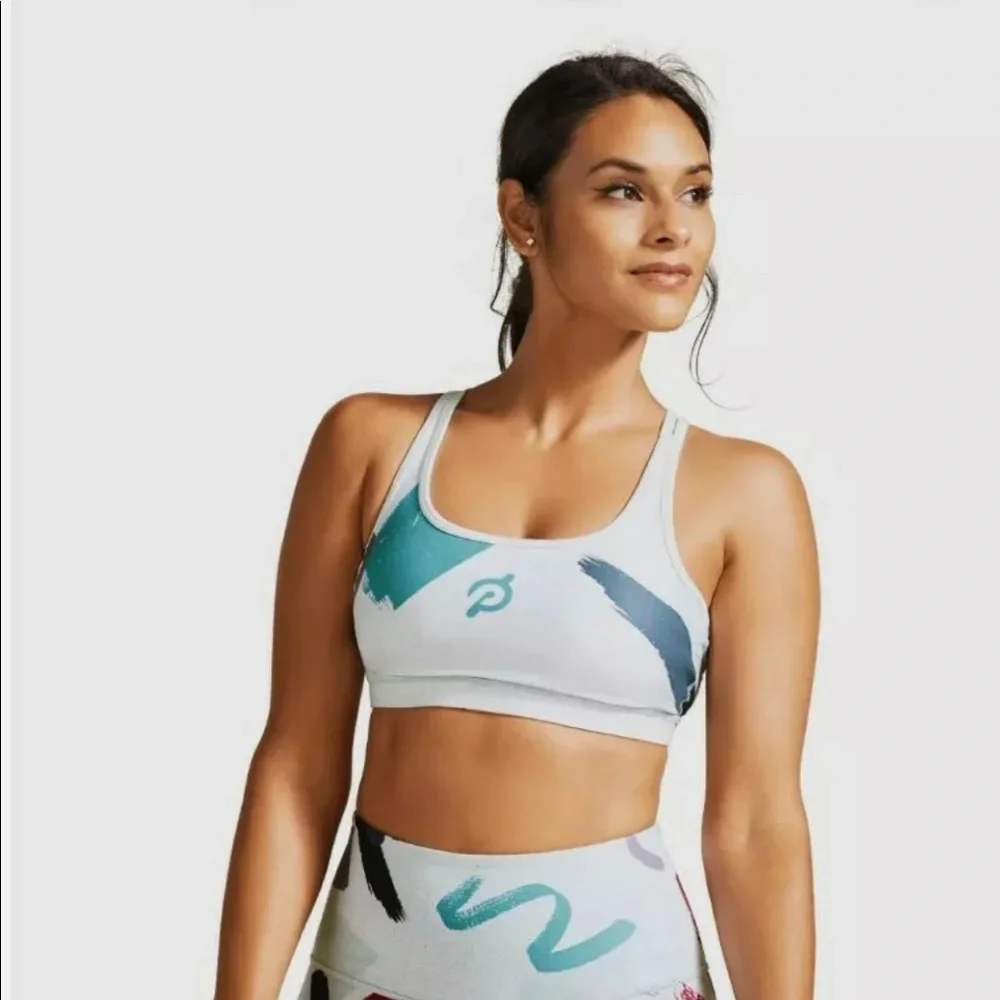 NWT WITH Peloton Modern Composition Strappy Sports Bra. Size Large - Picture 1 of 5